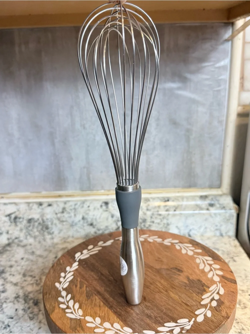 Princess House Stainless Steel Whisk with Gray Grip